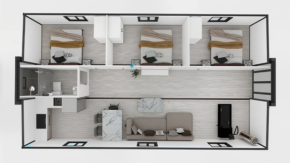 Grand Luxe - 40'+ Expandable Container Home | 3 Bedrooms | Full Bath, Kitchen, Living Room | High-Ceiling Modular Home (865 SF) - Image 11