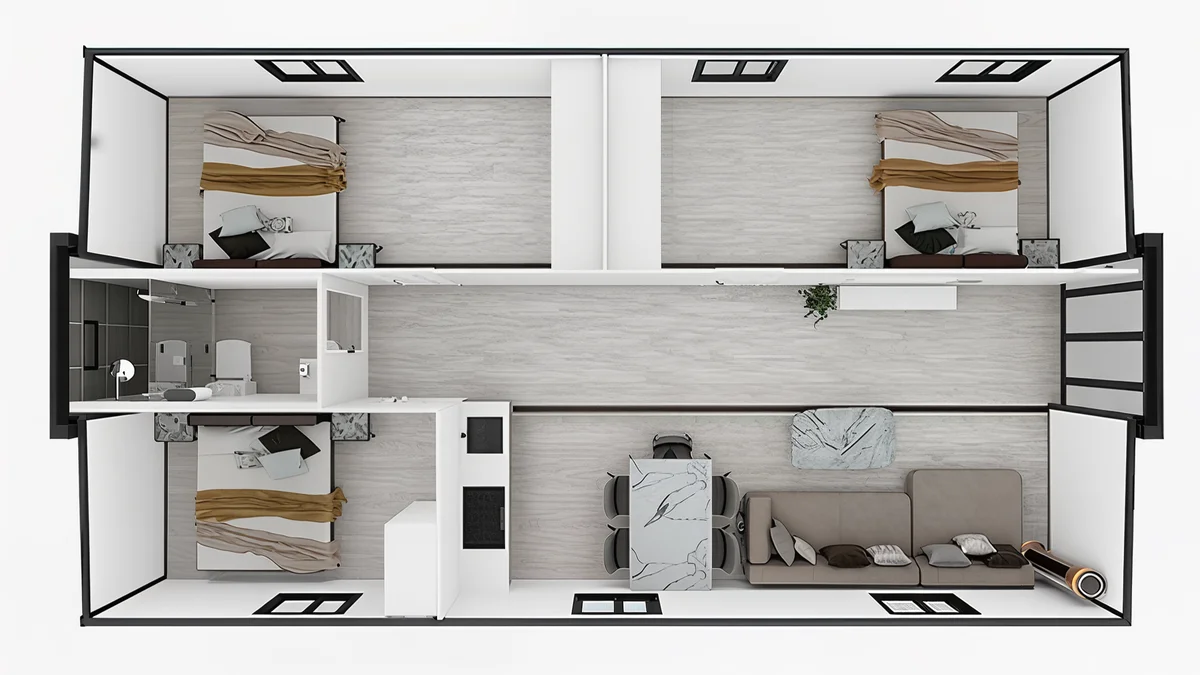 Grand Luxe - 40'+ Expandable Container Home | 3 Bedrooms | Full Bath, Kitchen, Living Room | High-Ceiling Modular Home (865 SF) - Image 12