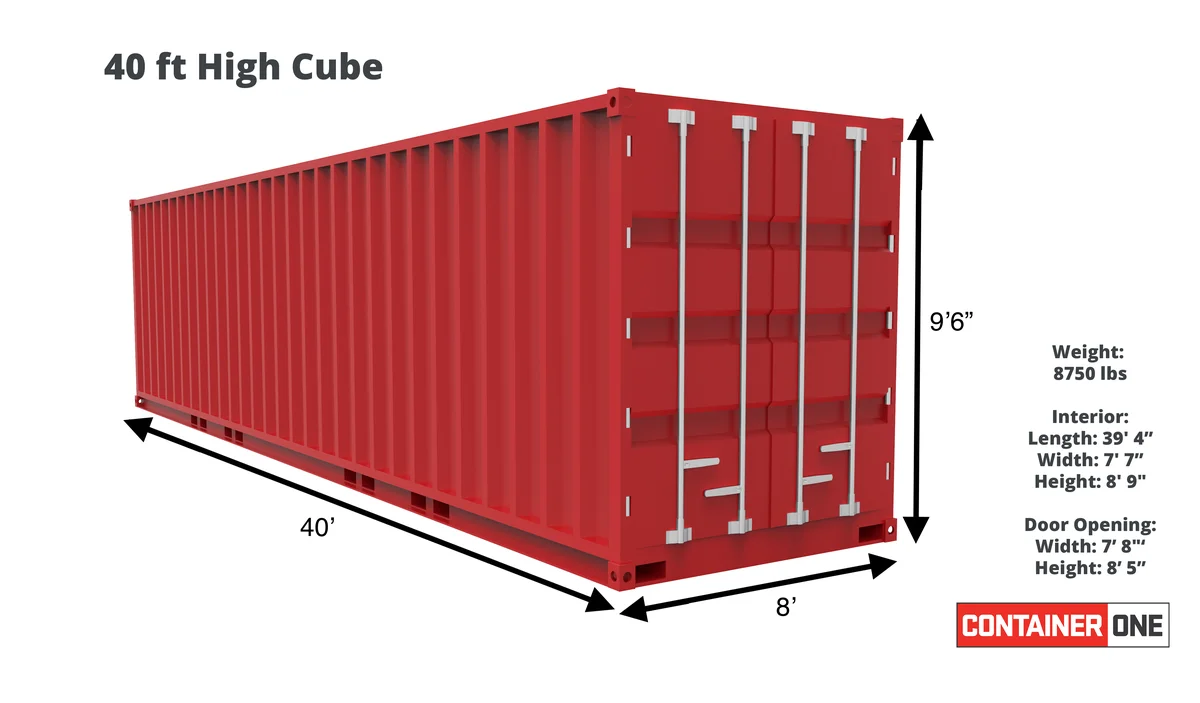 40ft High Cube Wind & Water Tight Shipping Container (40HCWWT) - Image 2