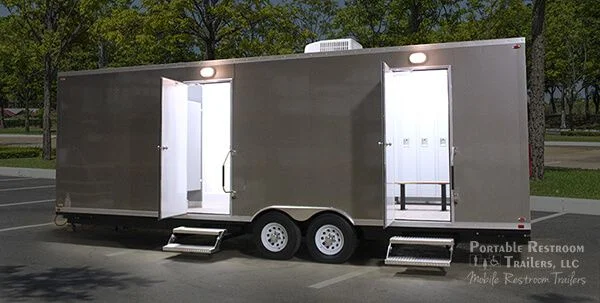 3 Station Shower Trailer Portable Restroom Rentals Locker Combo - Image 2
