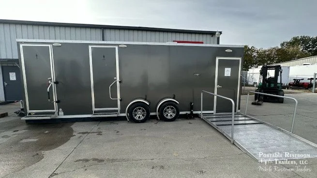 USED ADA Restroom Trailer + 4 Station | Oahu Series- Public Floor Plan - Image 2
