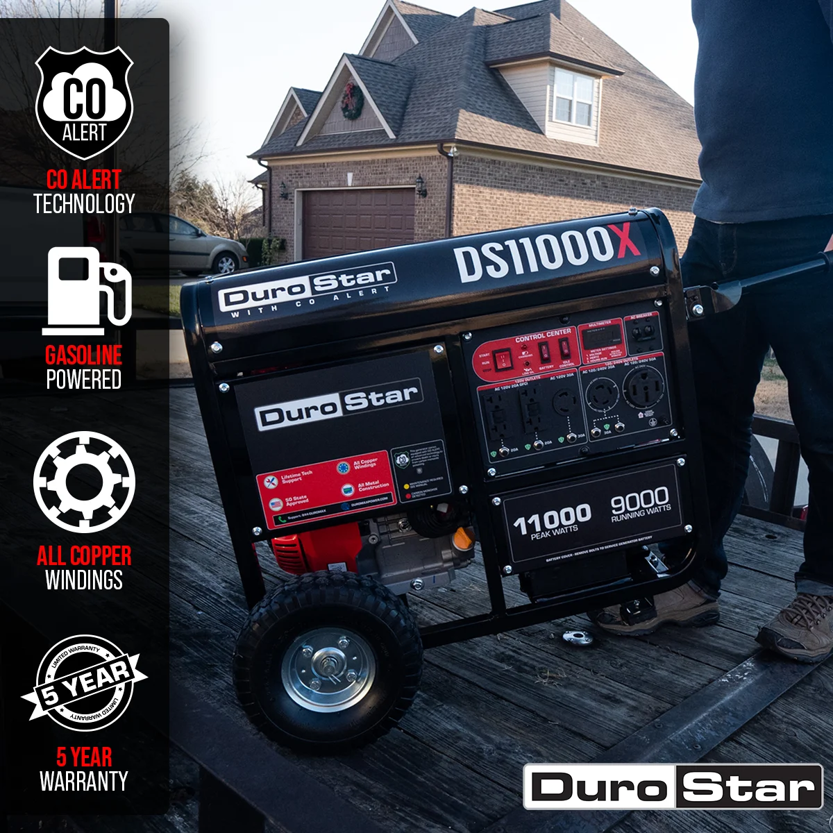 11,000 Watt Gasoline Portable Generator w/ CO Alert - Image 2