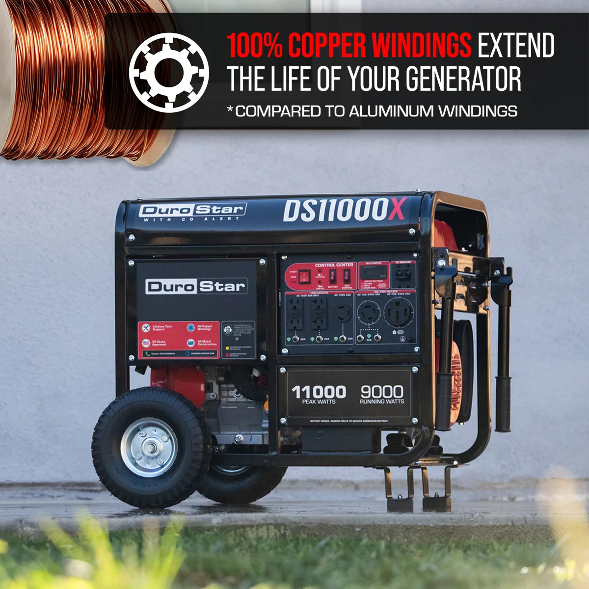 11,000 Watt Gasoline Portable Generator w/ CO Alert - Image 8