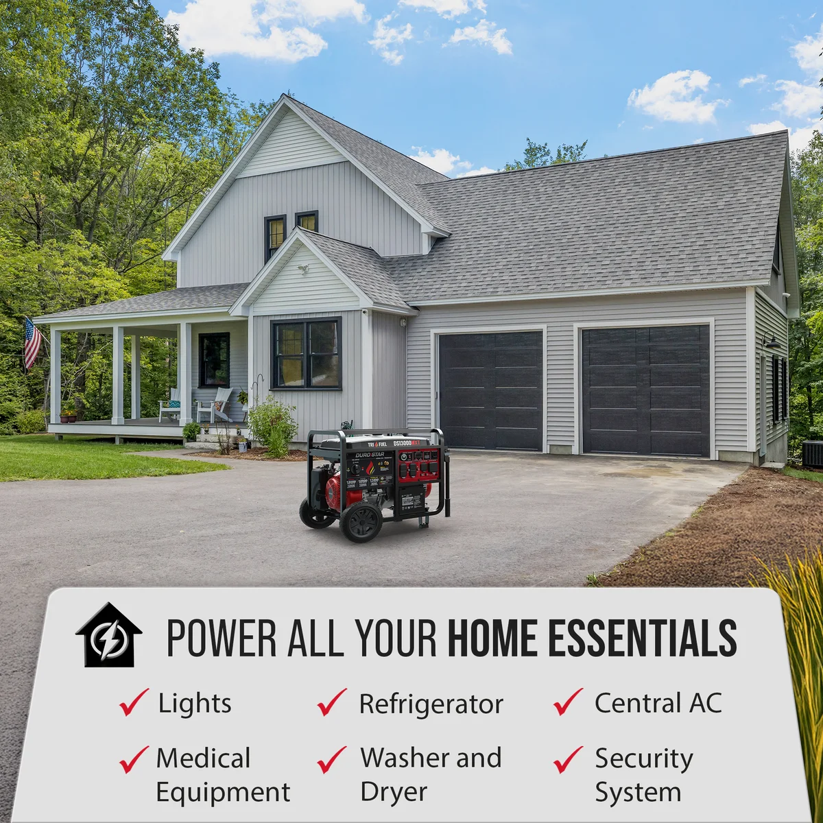 13,000 Watt Tri Fuel Portable Generator w/ CO Alert - Image 6