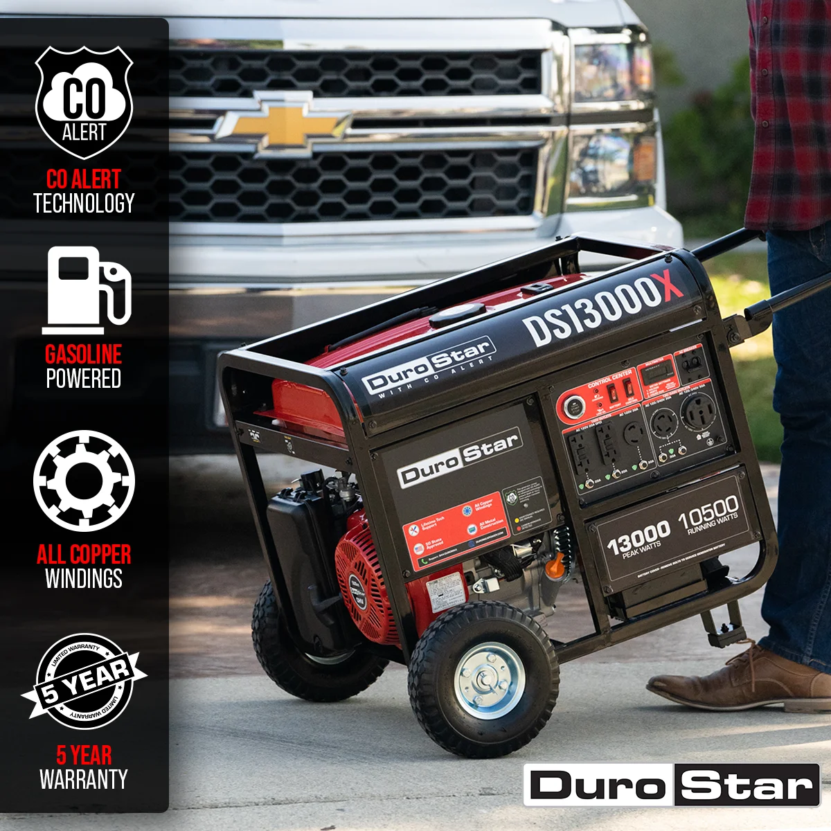 13,000 Watt Gasoline Portable Generator w/ CO Alert - Image 2