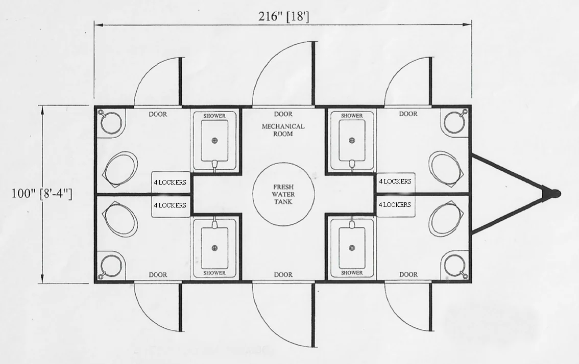 4 Station Shower Trailer Combo w/Lockers | Classic - 4 Season - Image 26