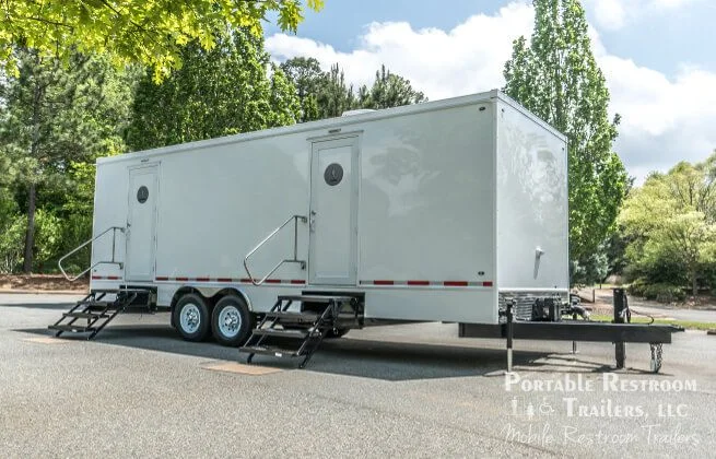 10 Station Portable Restroom Trailer Calypso Series -Direct to Sewer - Image 2
