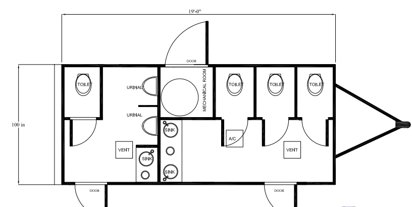 6 Station Portable Bathroom Trailer | Coastal Series 4 Season Package - Image 27