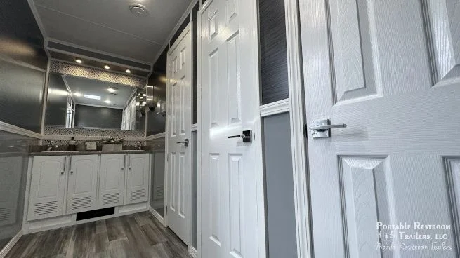 6 Station Portable Bathroom Trailer | Coastal Series 4 Season Package - Image 9