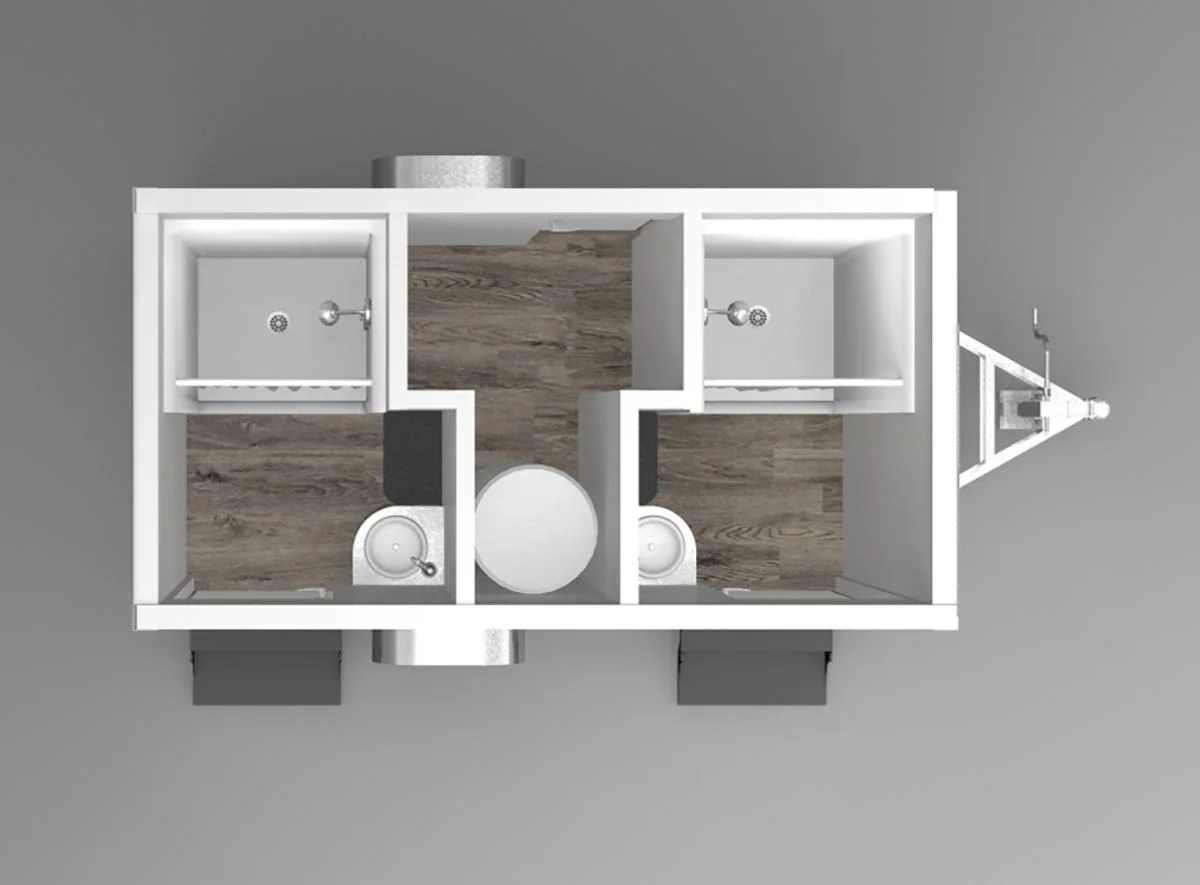 2 Station Shower Trailer with Sinks - 4 Season Package - Image 10