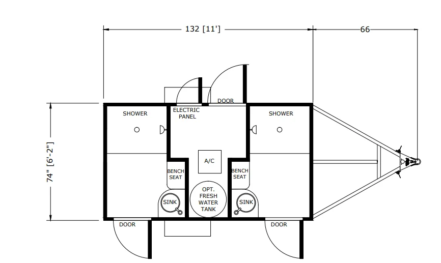 2 Station Shower Trailer with Sinks - 4 Season Package - Image 11