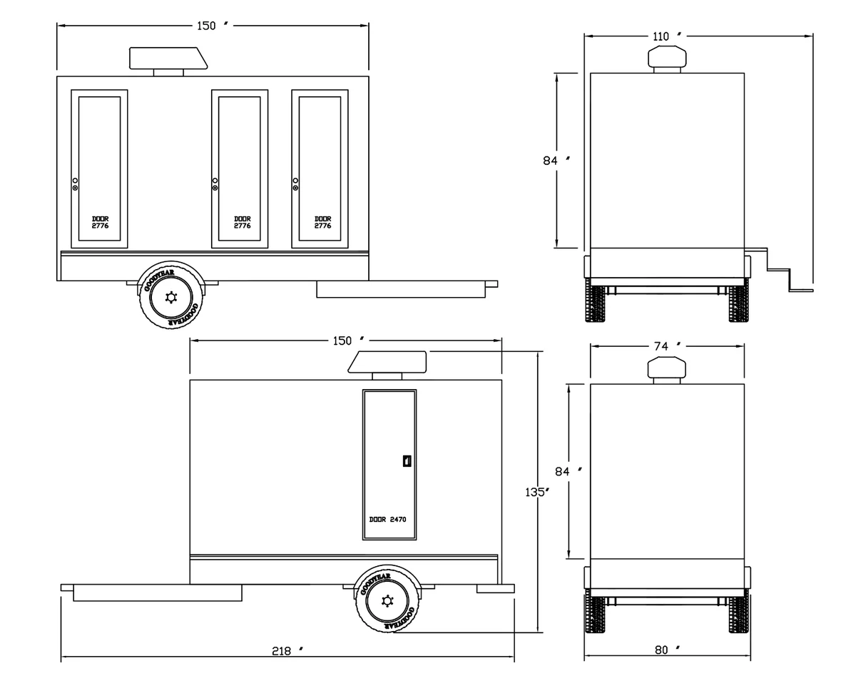 3 Station Green Certified Restroom Trailer | SOLAR Quietude Series - Image 21