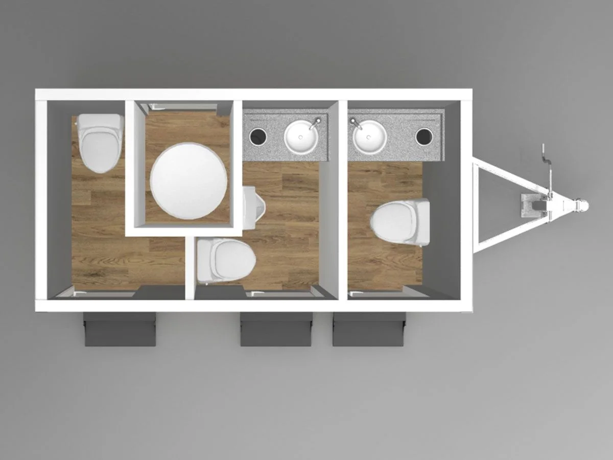 3 Station Green Certified Restroom Trailer | SOLAR Quietude Series - Image 22