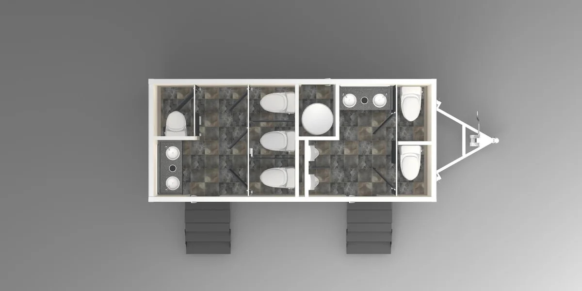 8 Station Restroom Trailer | SOLAR Quietude Series - Green Certified - Image 14