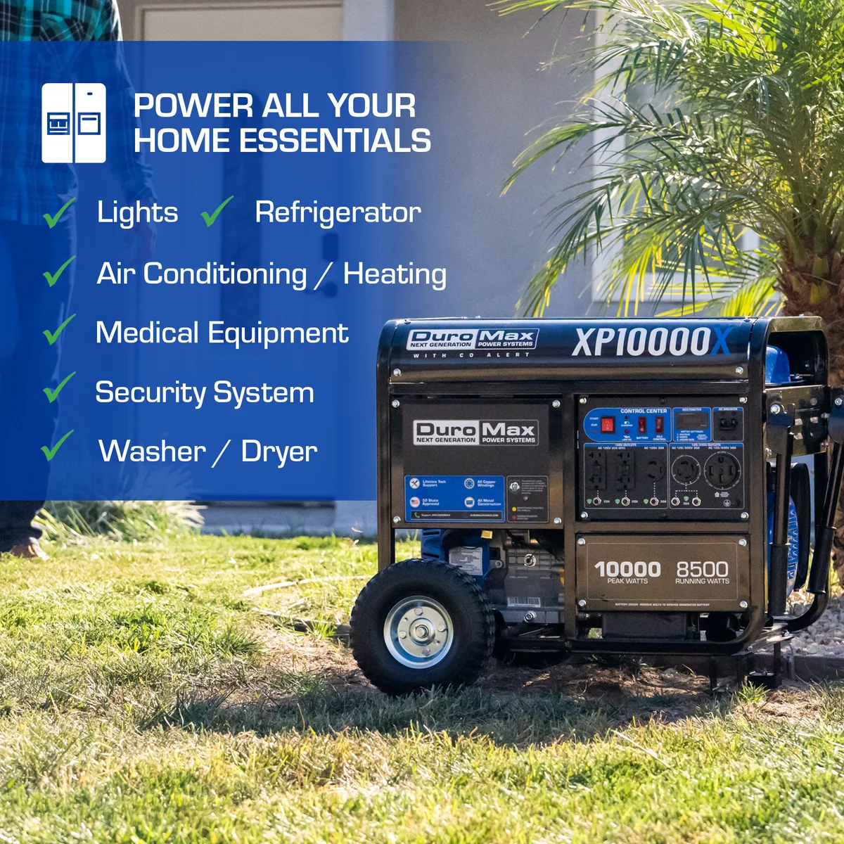 10,000 Watt Gasoline Portable Generator w/ CO Alert - Image 8