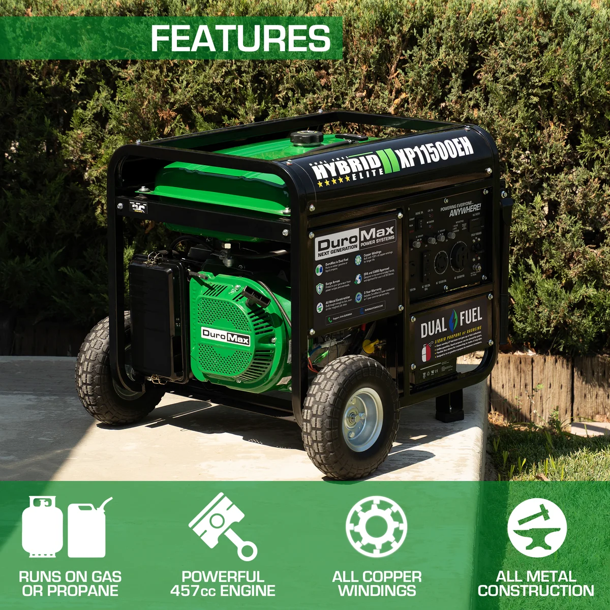 11,500 Watt Dual Fuel Portable Generator - Image 2
