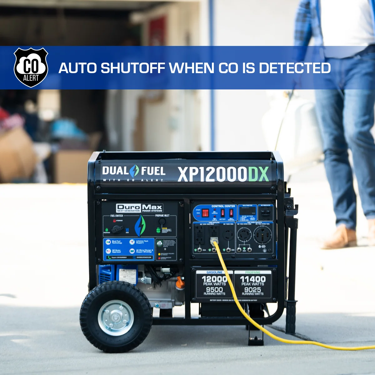 12,000 Watt Dual Fuel Portable Generator w/ CO Alert - Image 7