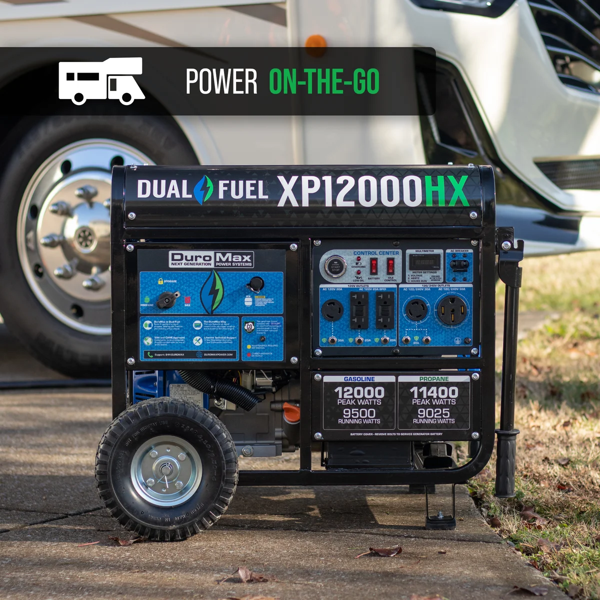 12,000 Watt Dual Fuel Portable HX Generator w/ CO Alert - Image 12