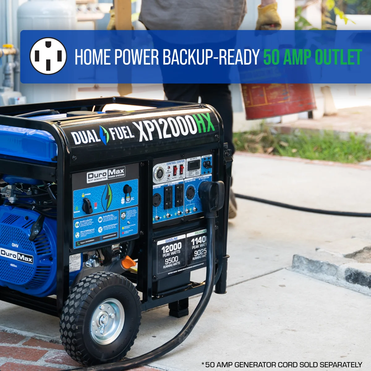 12,000 Watt Dual Fuel Portable HX Generator w/ CO Alert - Image 6