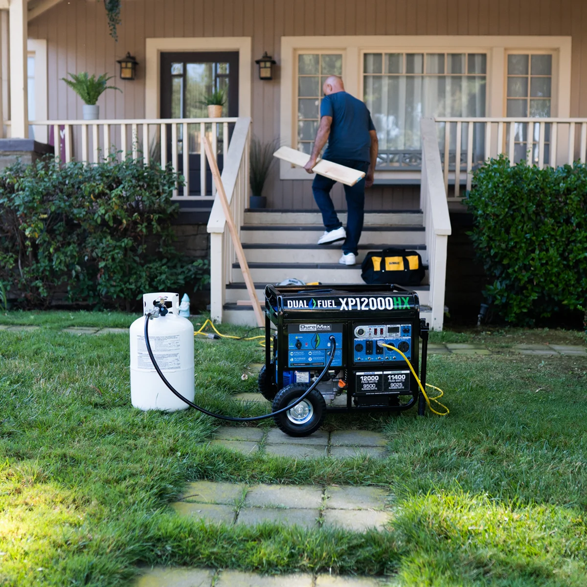 12,000 Watt Dual Fuel Portable HX Generator w/ CO Alert - Image 7