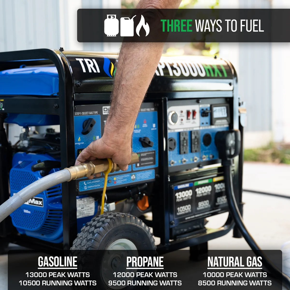 13,000 Watt Tri Fuel Portable HXT Generator w/ CO Alert - Image 4