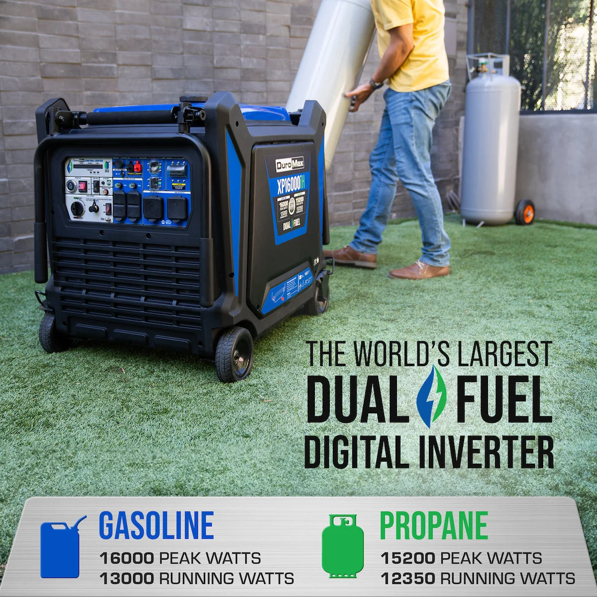 16,000 Watt Portable Dual Fuel Inverter Generator - Quiet, Low THD - Image 3