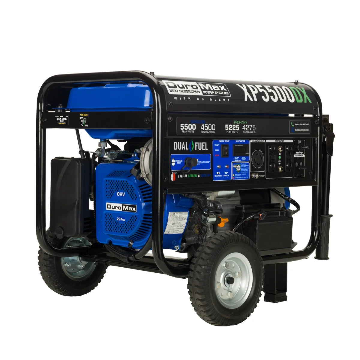 5,500 Watt Dual Fuel Portable Generator w/ CO Alert