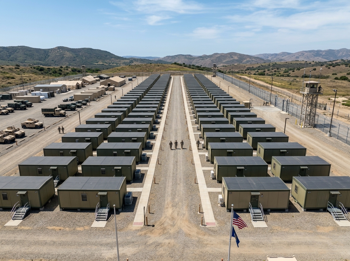 Organized military-style temporary camp